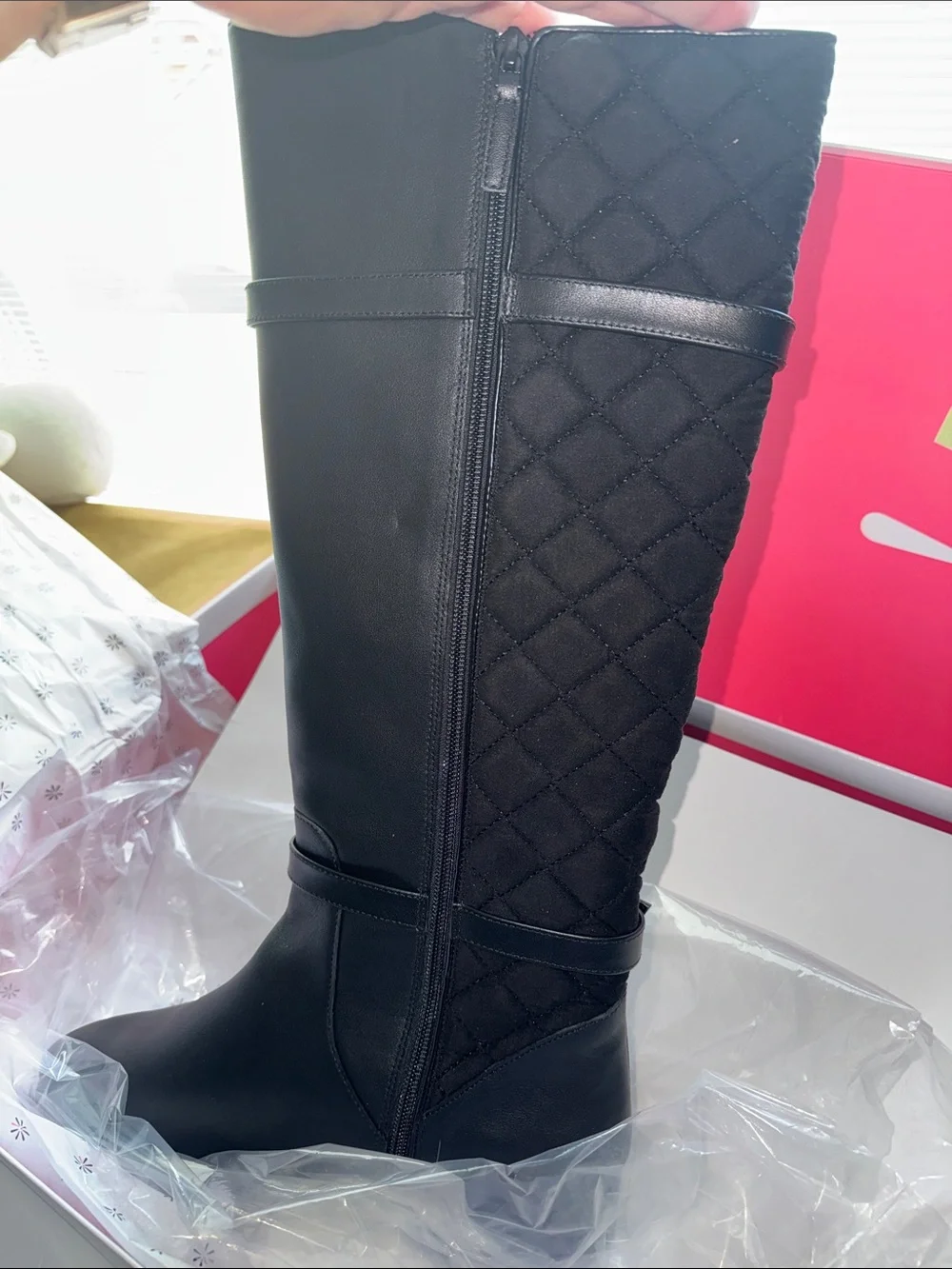 Isaac Mizrahi Black Quilted Over-the-Knee Riding size 10 WIDE CALF BootsNWT